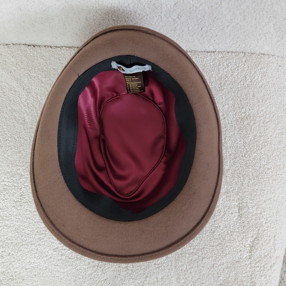 Home Prefer Men's Tan Wool Felt Short Brim Fedora Winter Warm Hat Sz Large - Picture 7 of 10